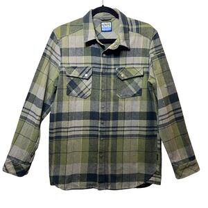 LA Police Gear Vanguard Flannel Shirt‎ Plaid Snap Button Front Long Sleeve Small